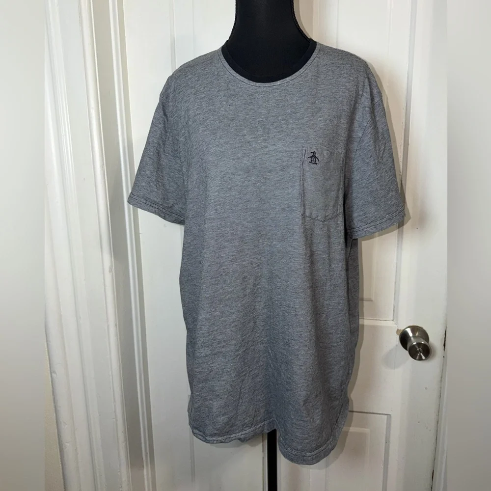 Men's size 2X Original Penguin Heather Gray Short Sleeve Tee, shirt, top